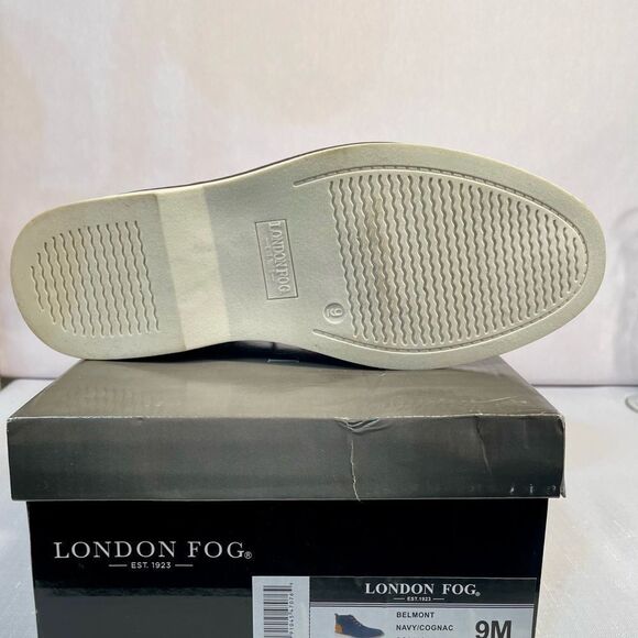 LONDON FOG BELMONT HOOT IN NAVY/COGNAC SIZE 9M NWT - Picture 5 of 7